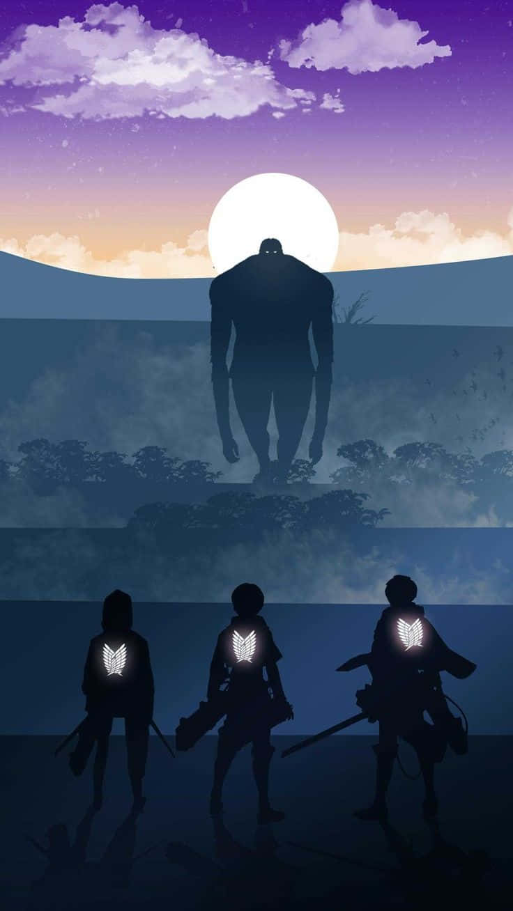 Attackon Titan Silhouette Standoff Background