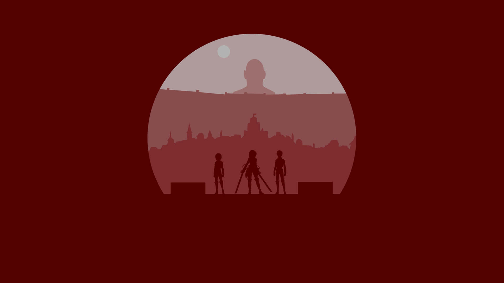 Attackon Titan Silhouette Wallpaper Background