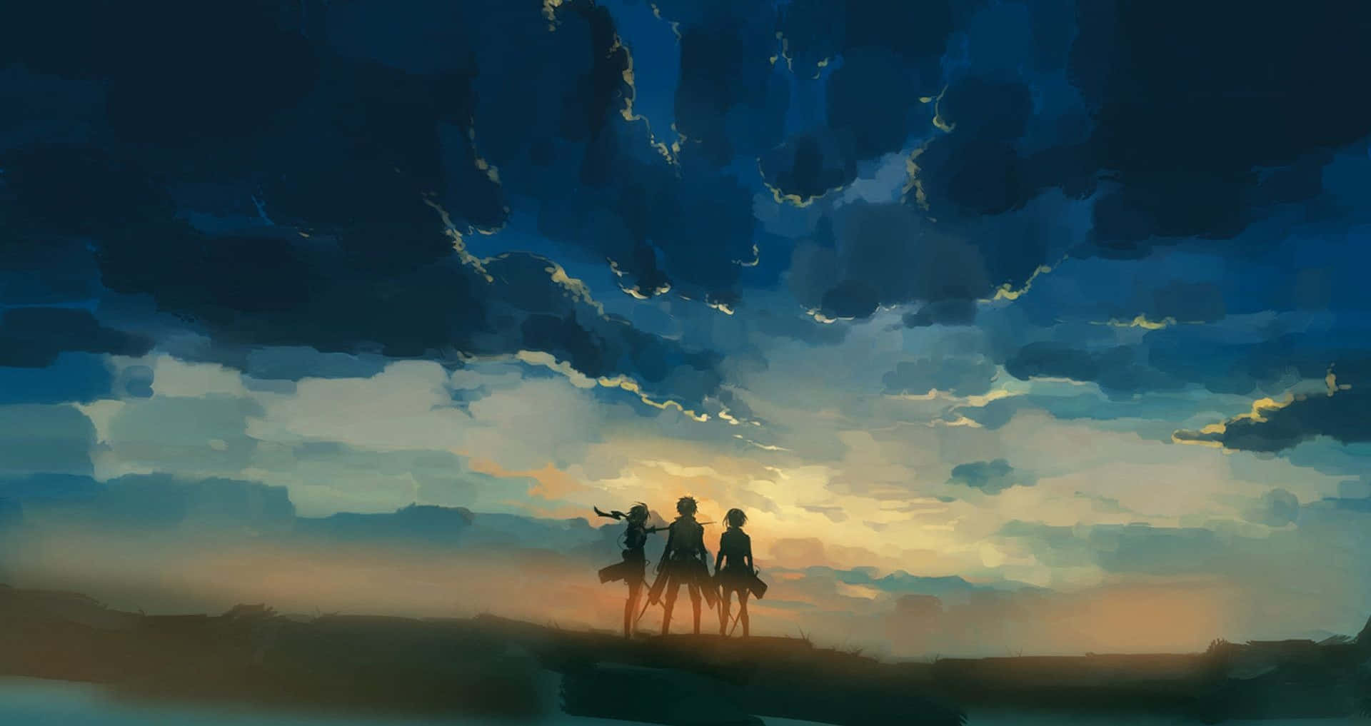 Attackon Titan Silhouettesat Dusk