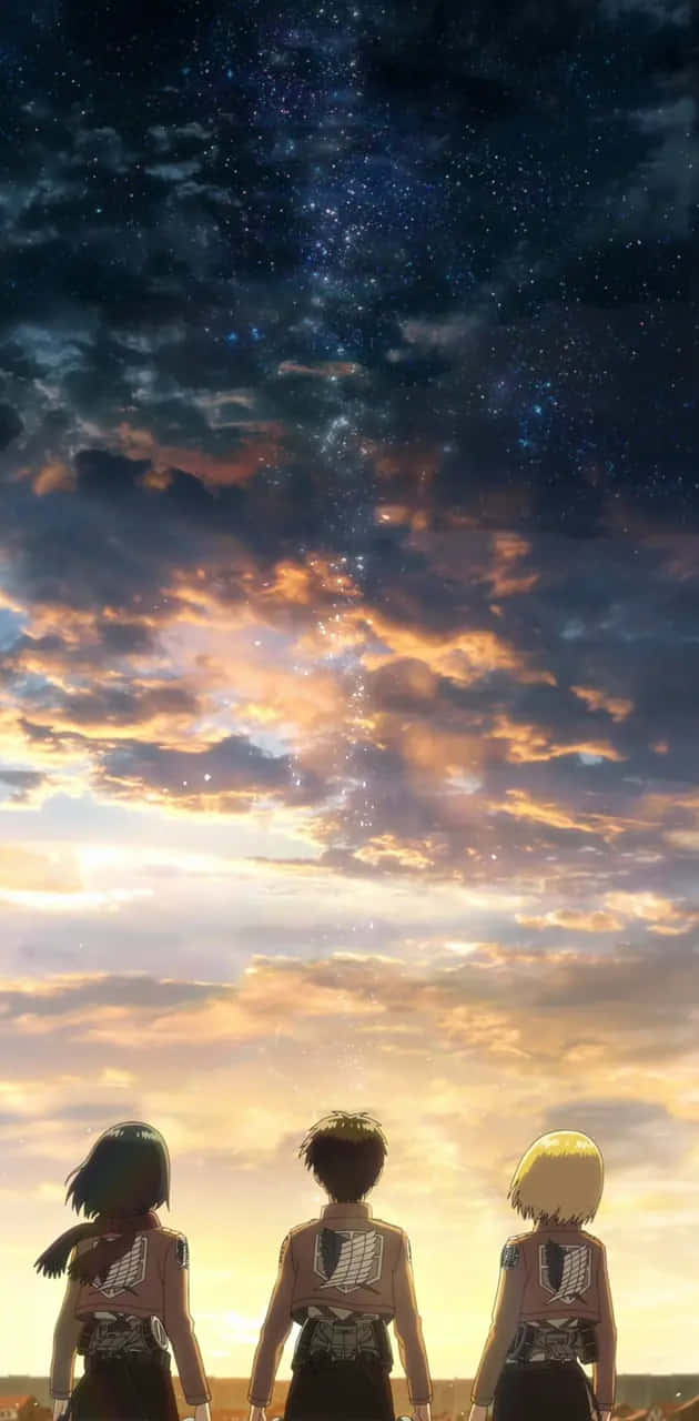 Attackon Titan Starry Sunset Background