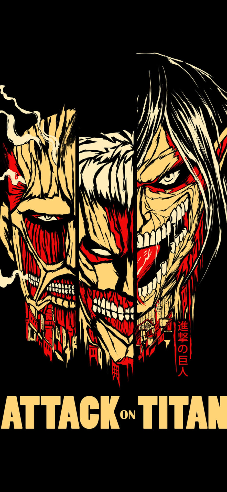 Attackon Titan Titans Face Collage Background