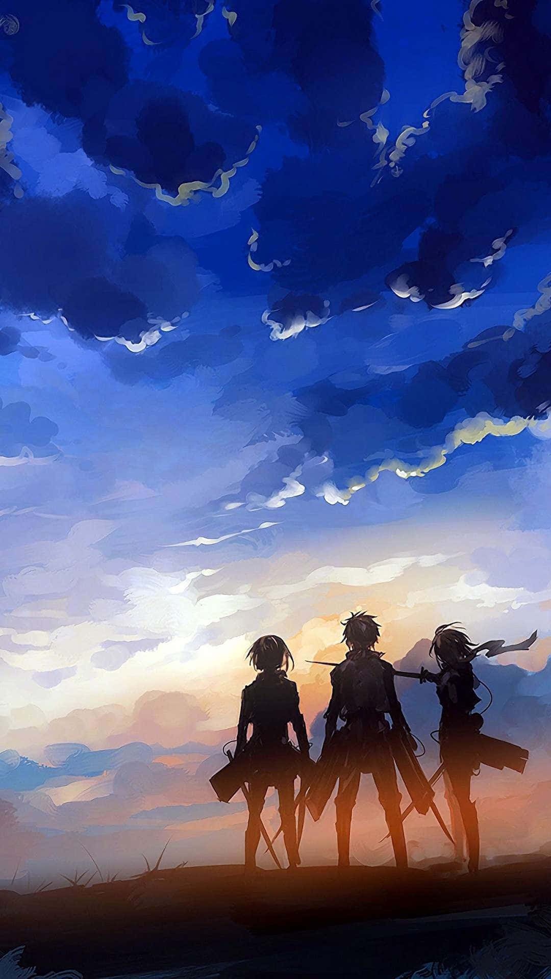 Attackon Titan Trio Sunset Silhouette