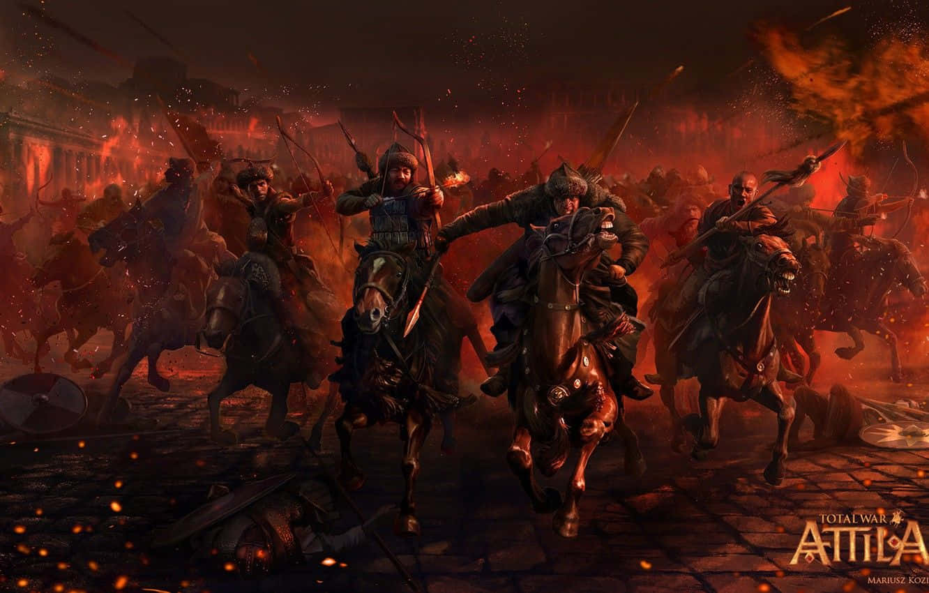 Attila Total War Red Dark Background