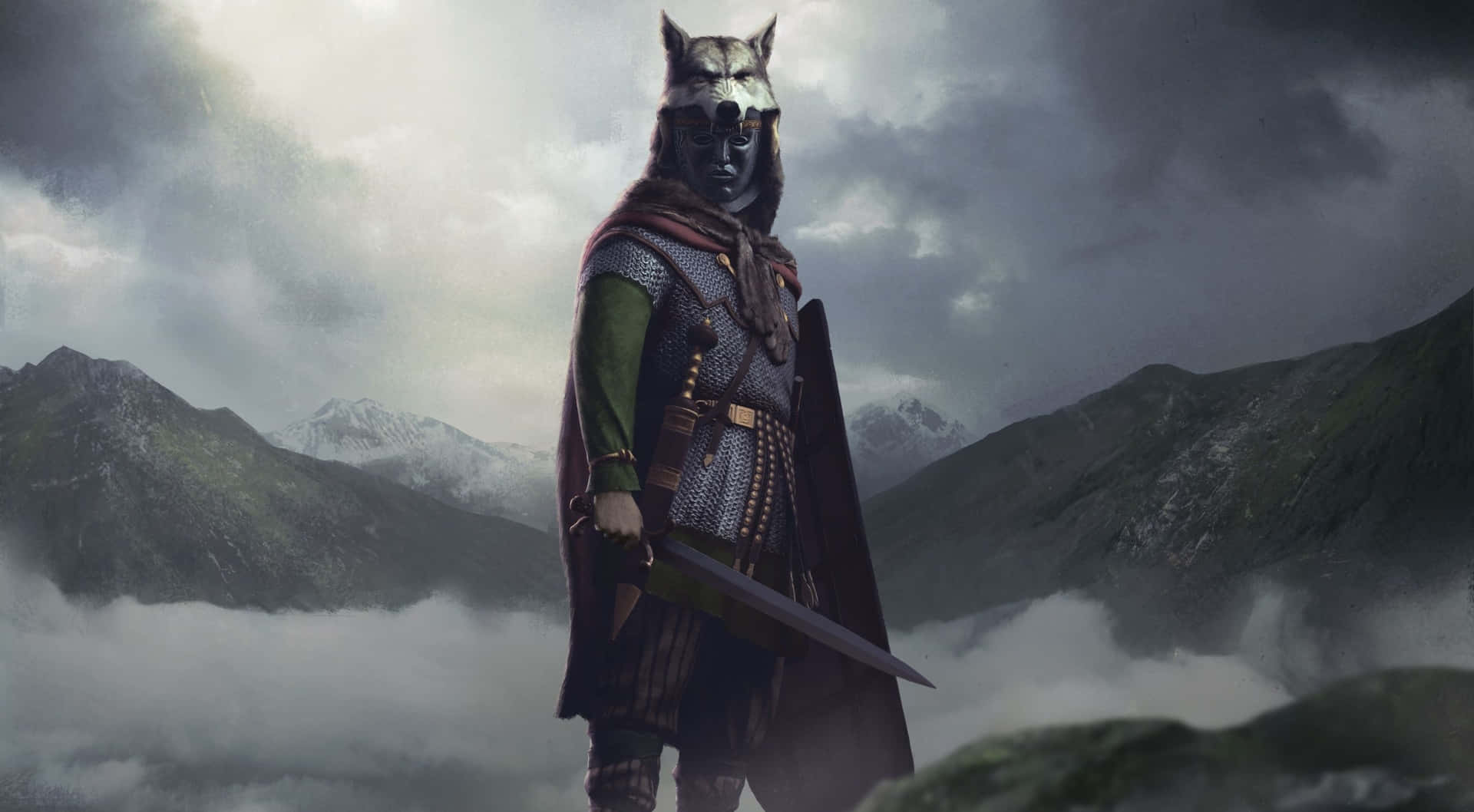 Attila Total War Wolf Headdress Background