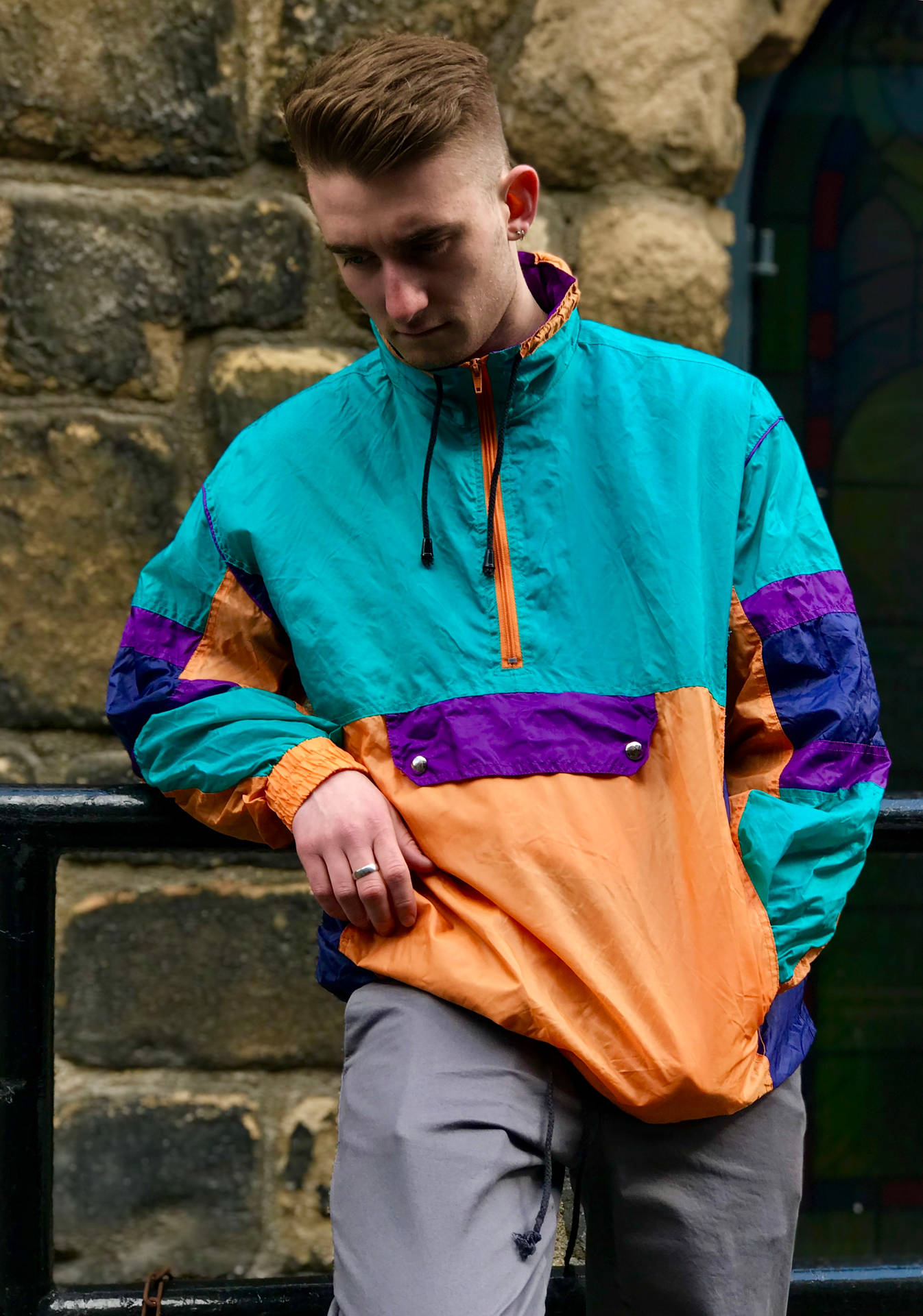 Attitude Boy In Colourful Sweater Background