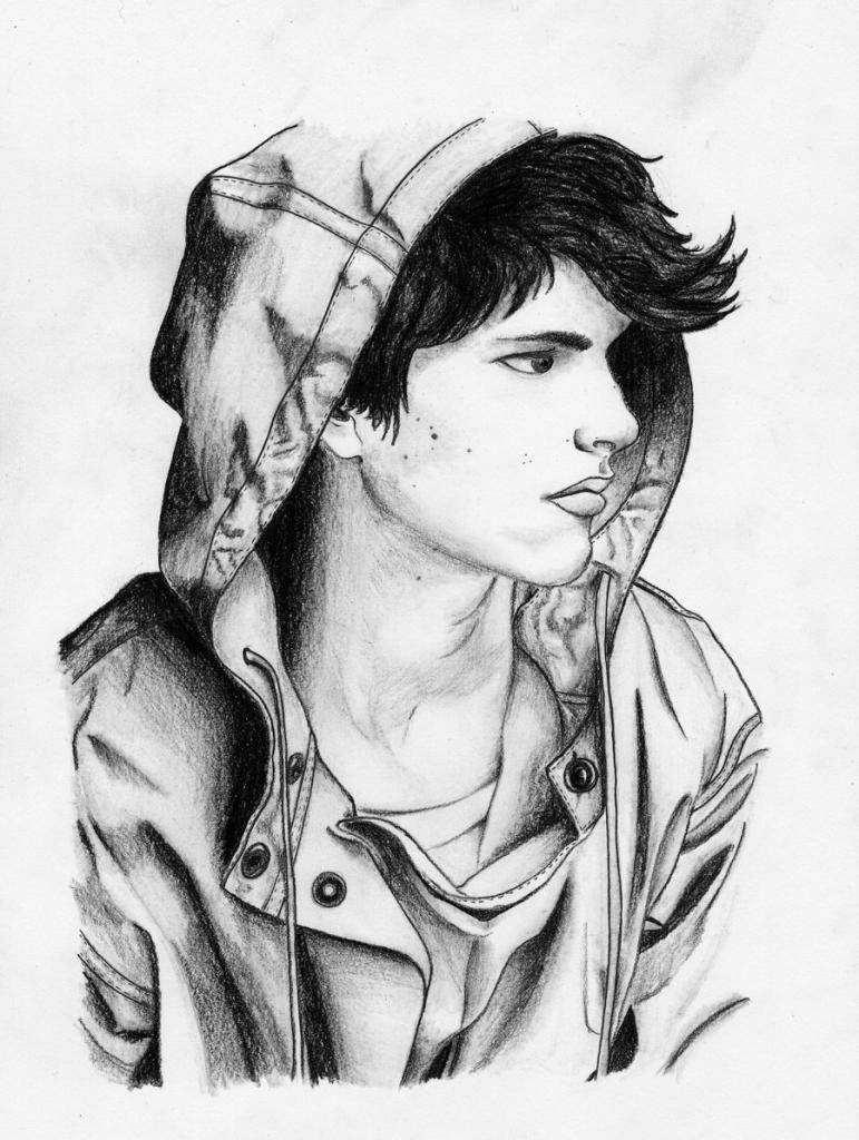 Attitude Boy Pencil Sketch Background