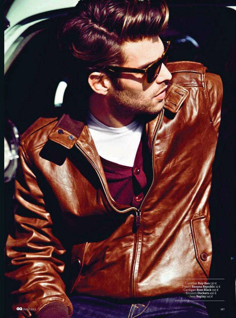 Attitude Boy Wearing Brown Leather Jacket