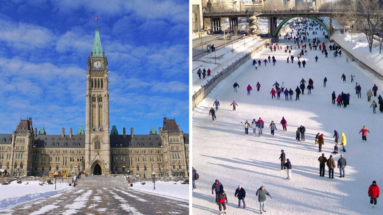 Attractions In Ottawa, Ontario During Winter Background