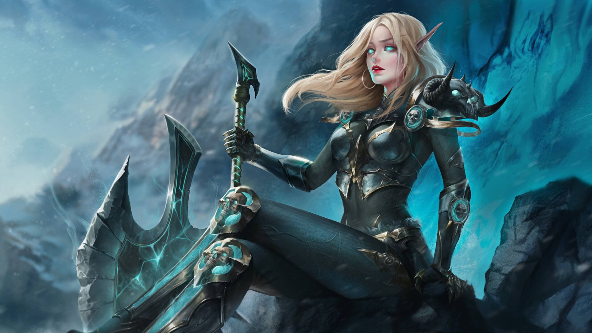 Attractive Elf Swordswoman Background