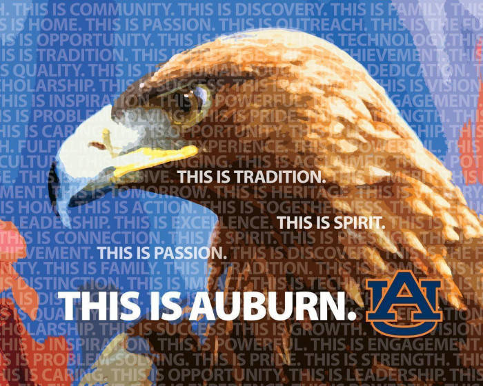 Auburn Football Eagle With Text Background