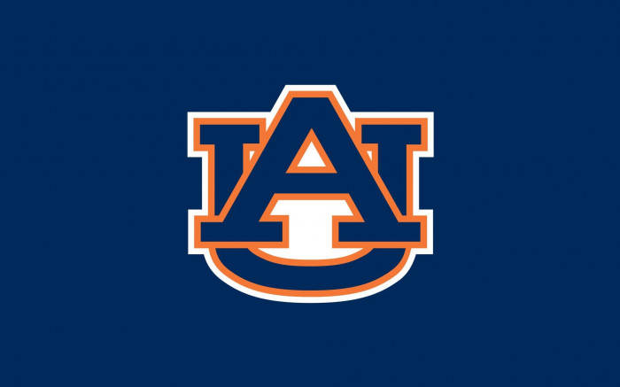 Auburn Football Logo With Blue Backdrop Background