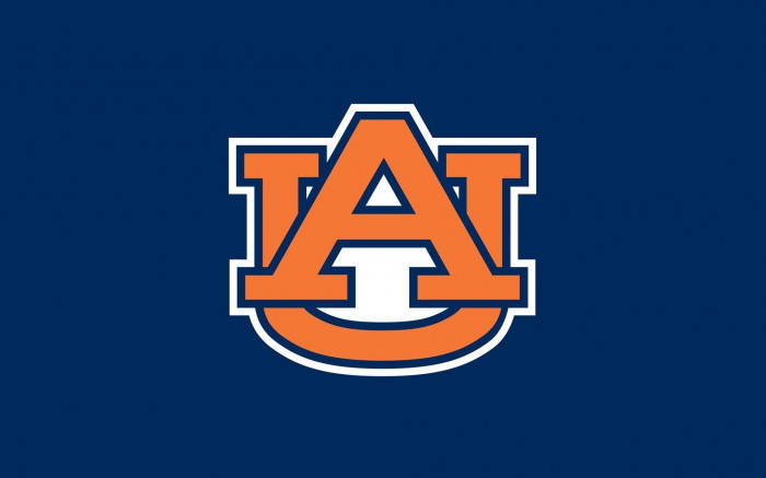 Auburn Football Logo With Orange And White Colors Background