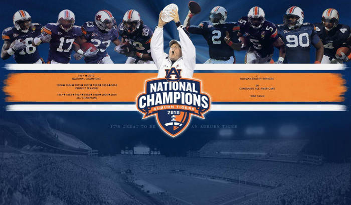 Auburn Football National Champions Players Posing