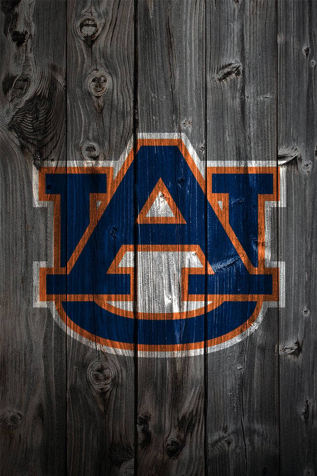 Auburn Football Painted On Wood Background