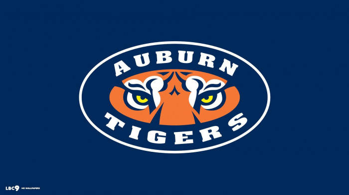 Auburn Football Tigers Logo With Blue Background Background