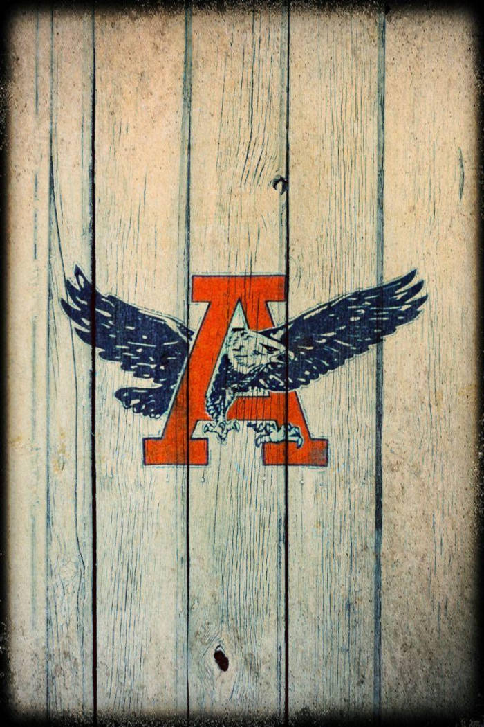 Auburn Football Wood With Painted Eagle Background