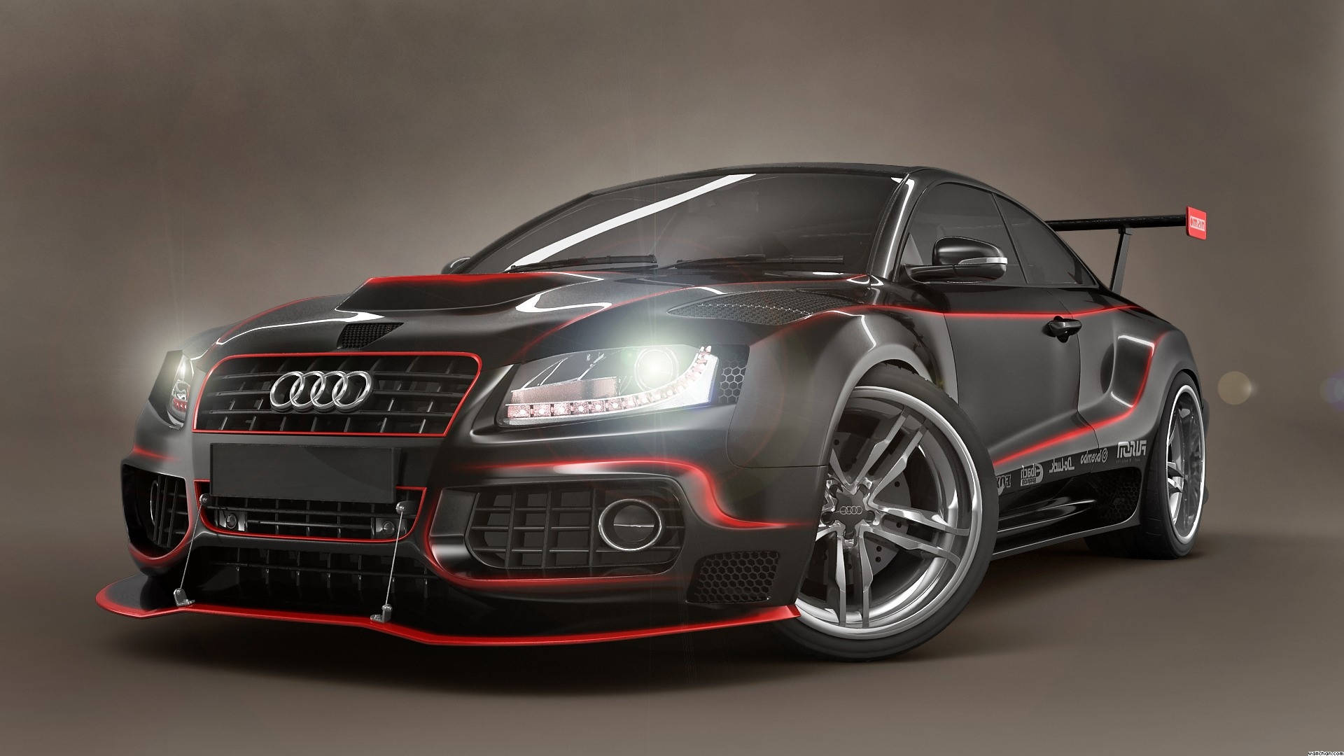 Audi Black And Red Sports Car Background