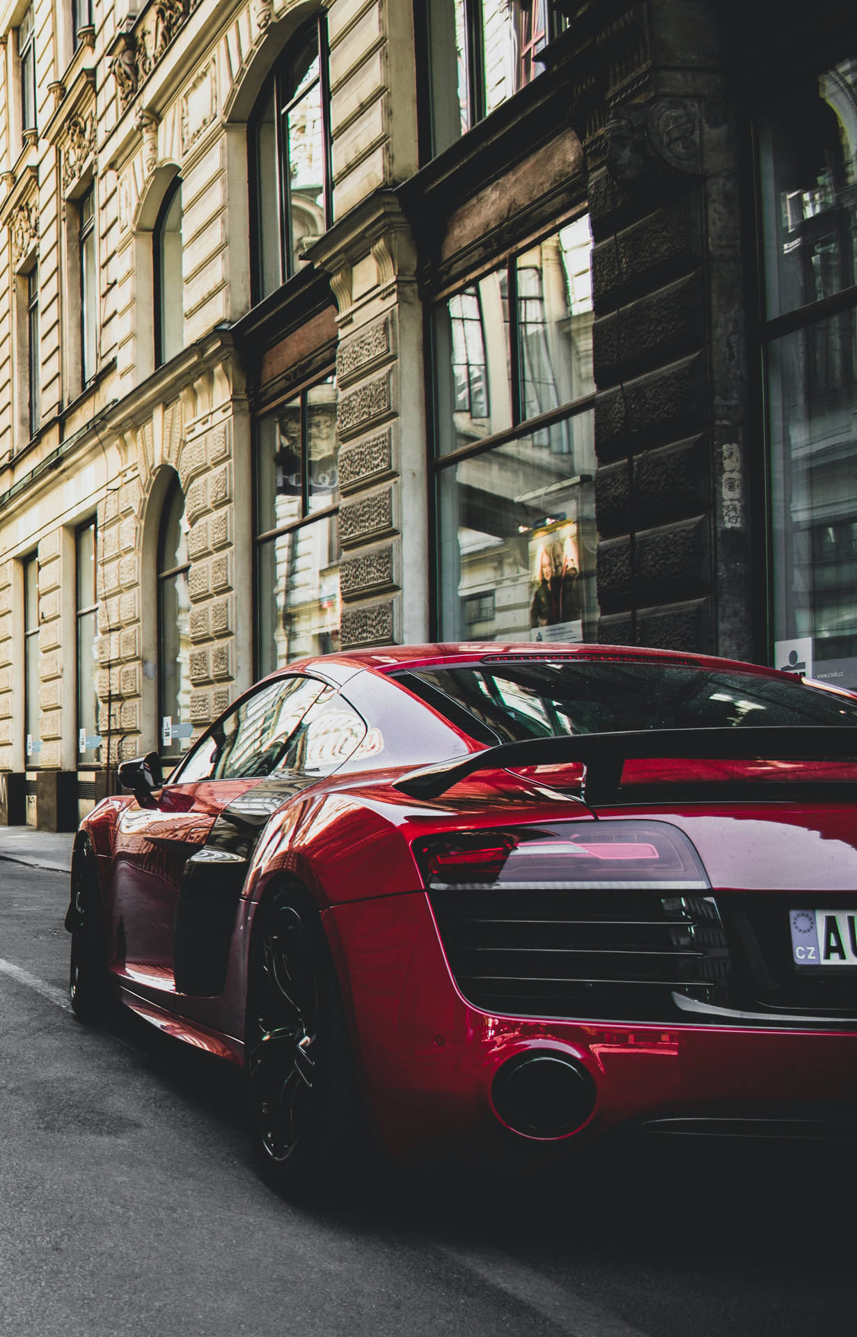 Audi R8 Best Car Choice In Fiery Red Background