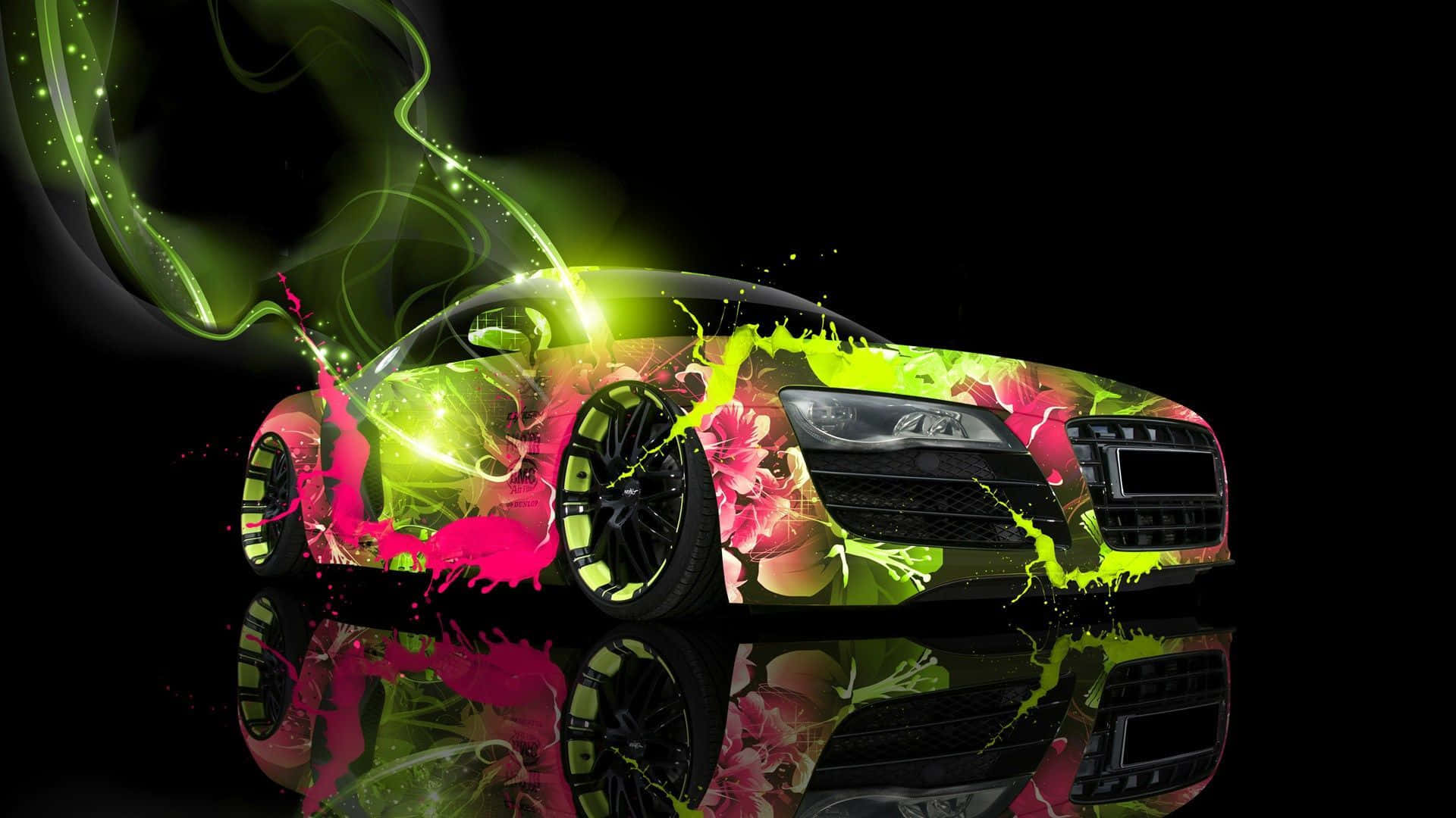 Audi R8 Cool Neon Car