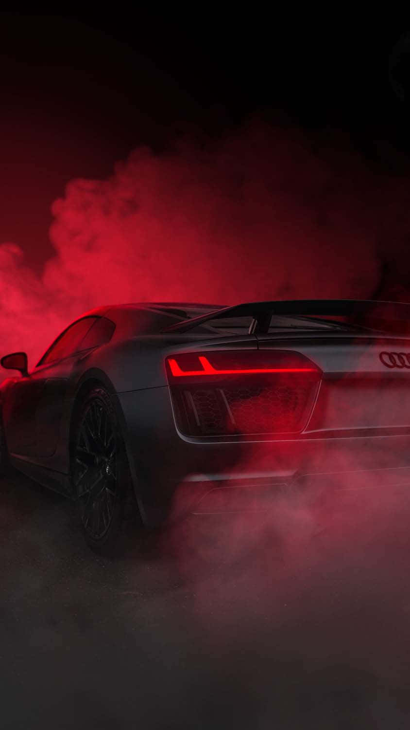 Audi R8 Red Smoke Iphone Background