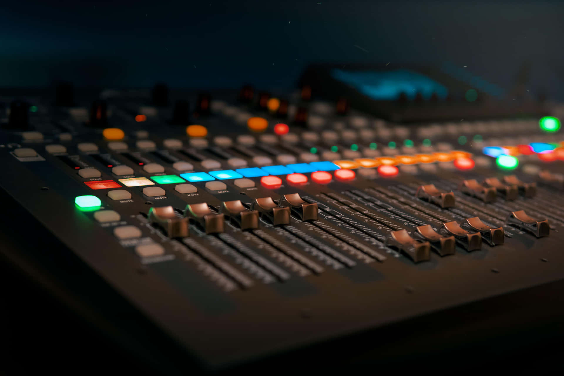 Audio Mixer Console Lights Background