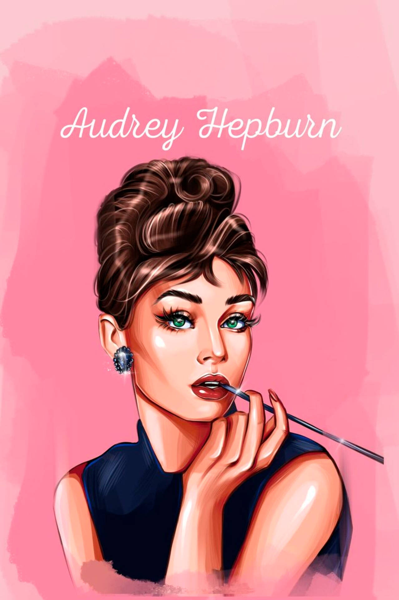 Audrey Hepburn Digital Art Background