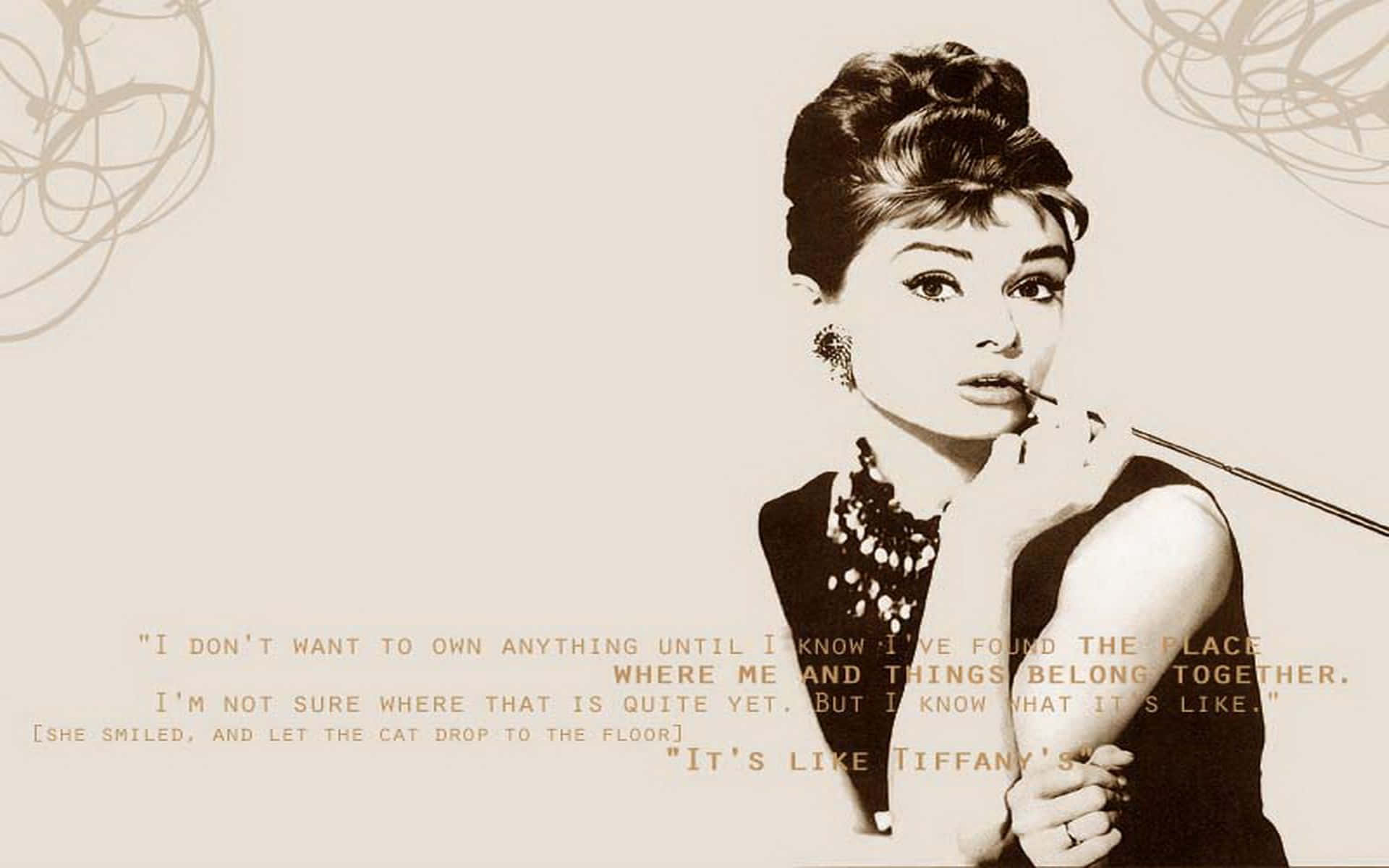 Audrey Hepburn In Her Iconic Role As Holly Golightly In The Classic Film Breakfast At Tiffanys Background