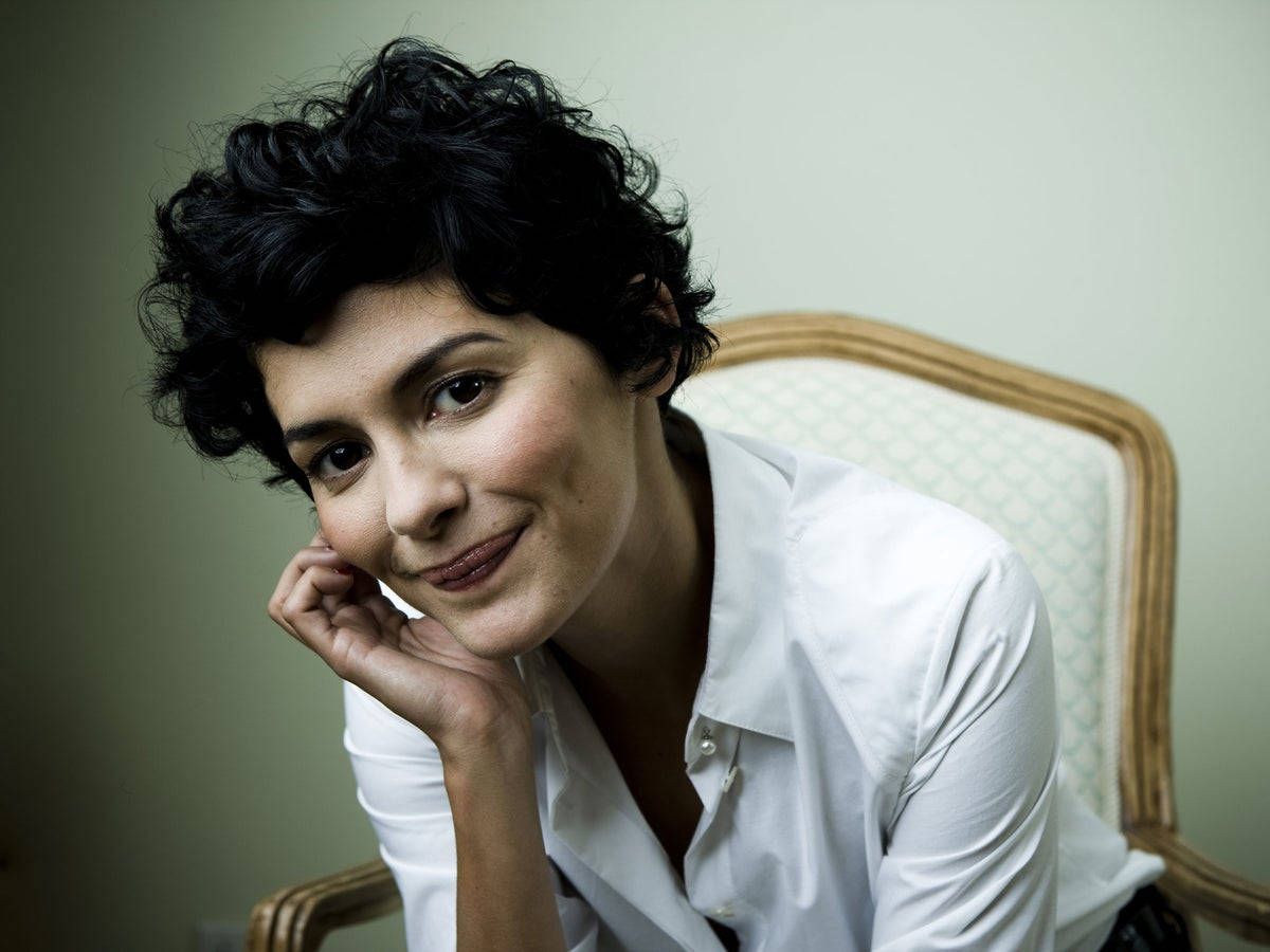 Audrey Tatou Sitting On White Chair