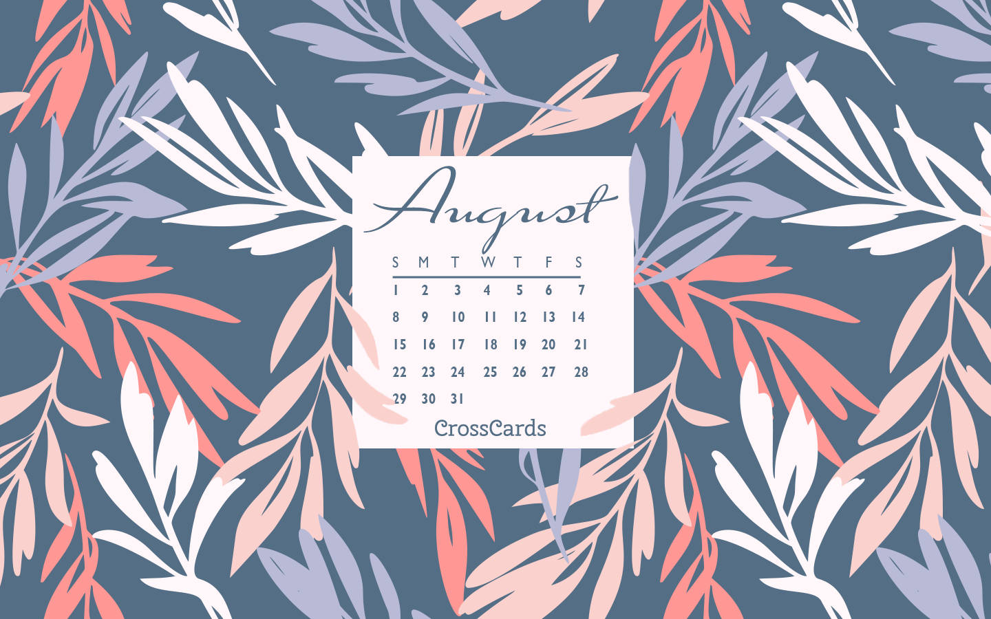 August 2021 Calendar Floral Art