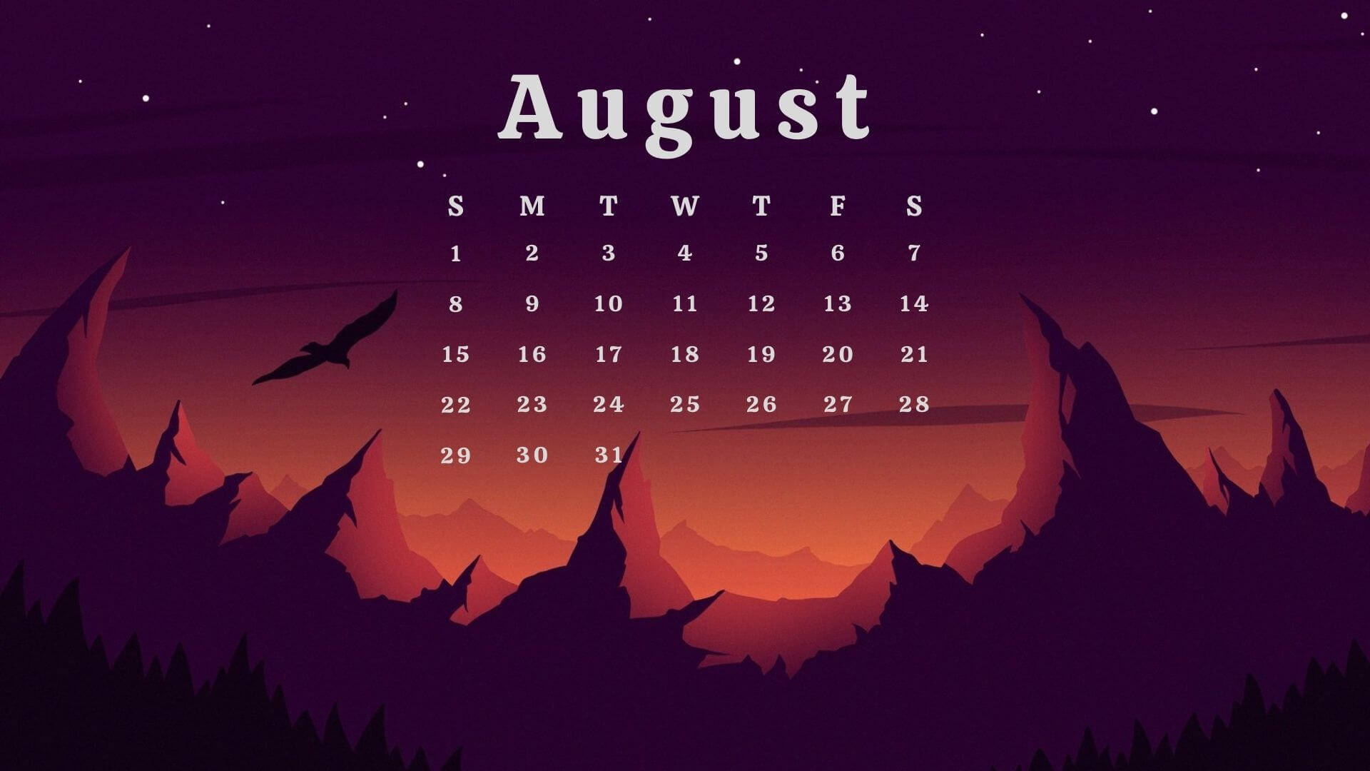 August Calendar Wallpaper Hd Background