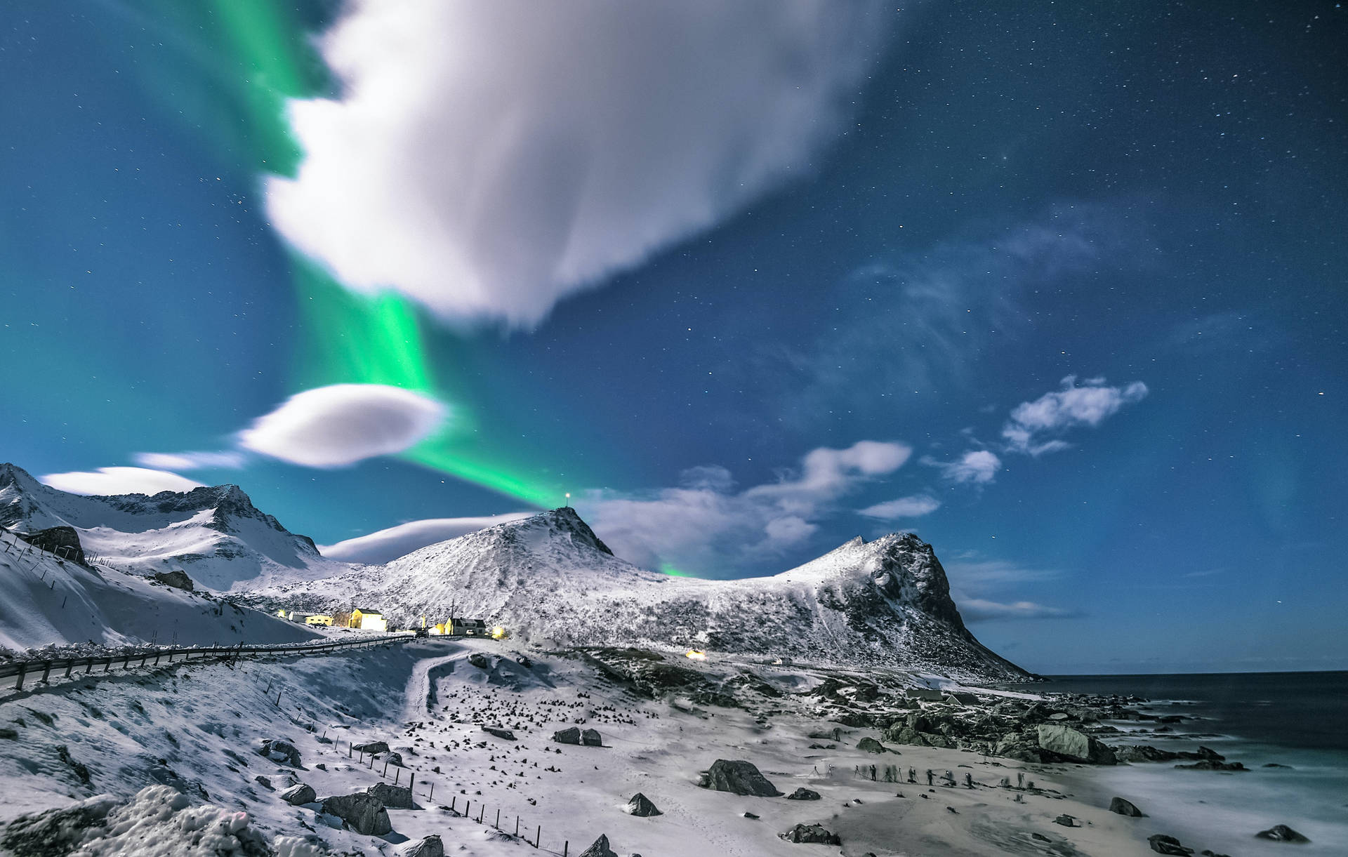 Aurora Borealis Landscapes Background