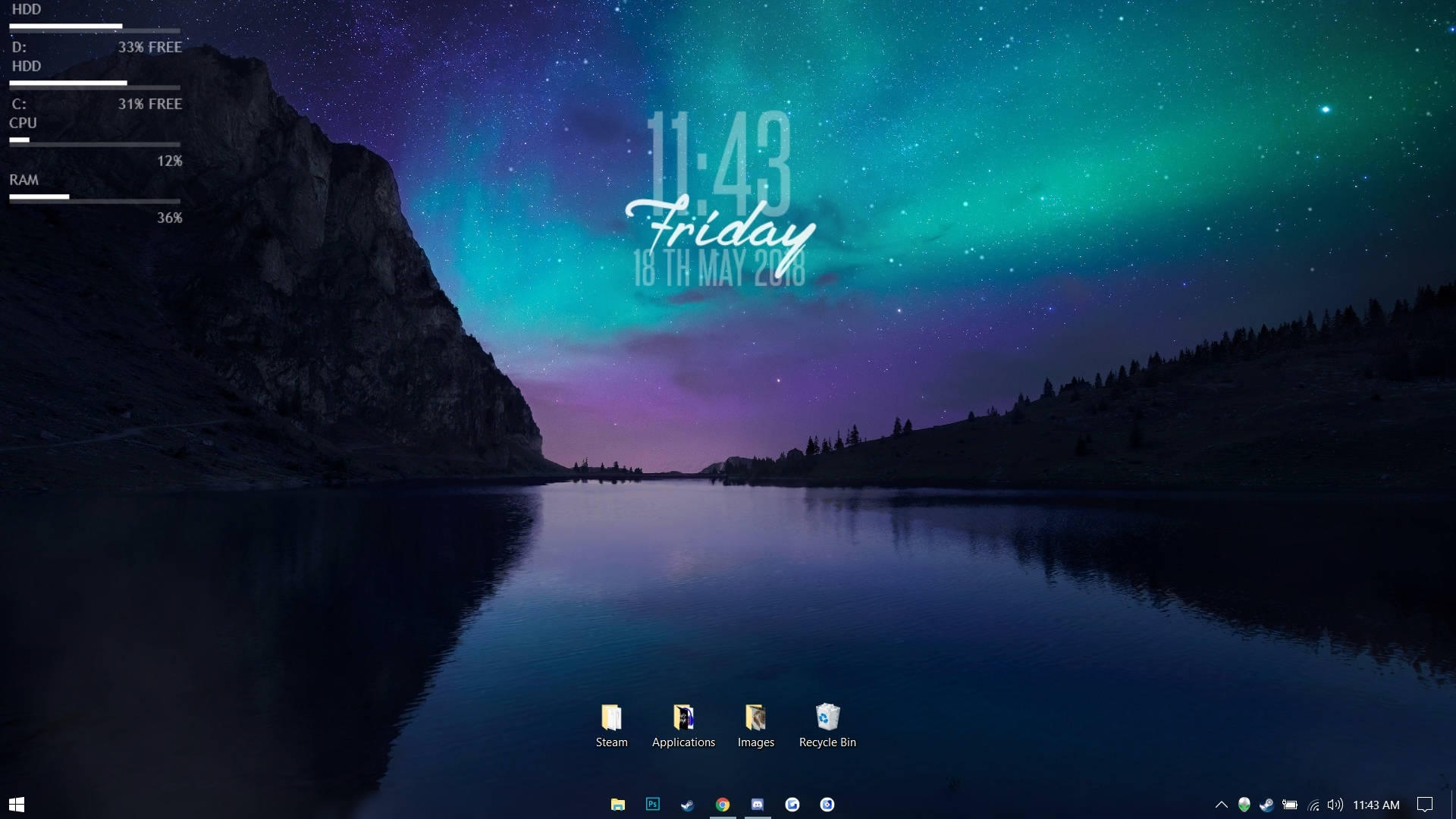 Aurora Borealis On Rainmeter Skin Background