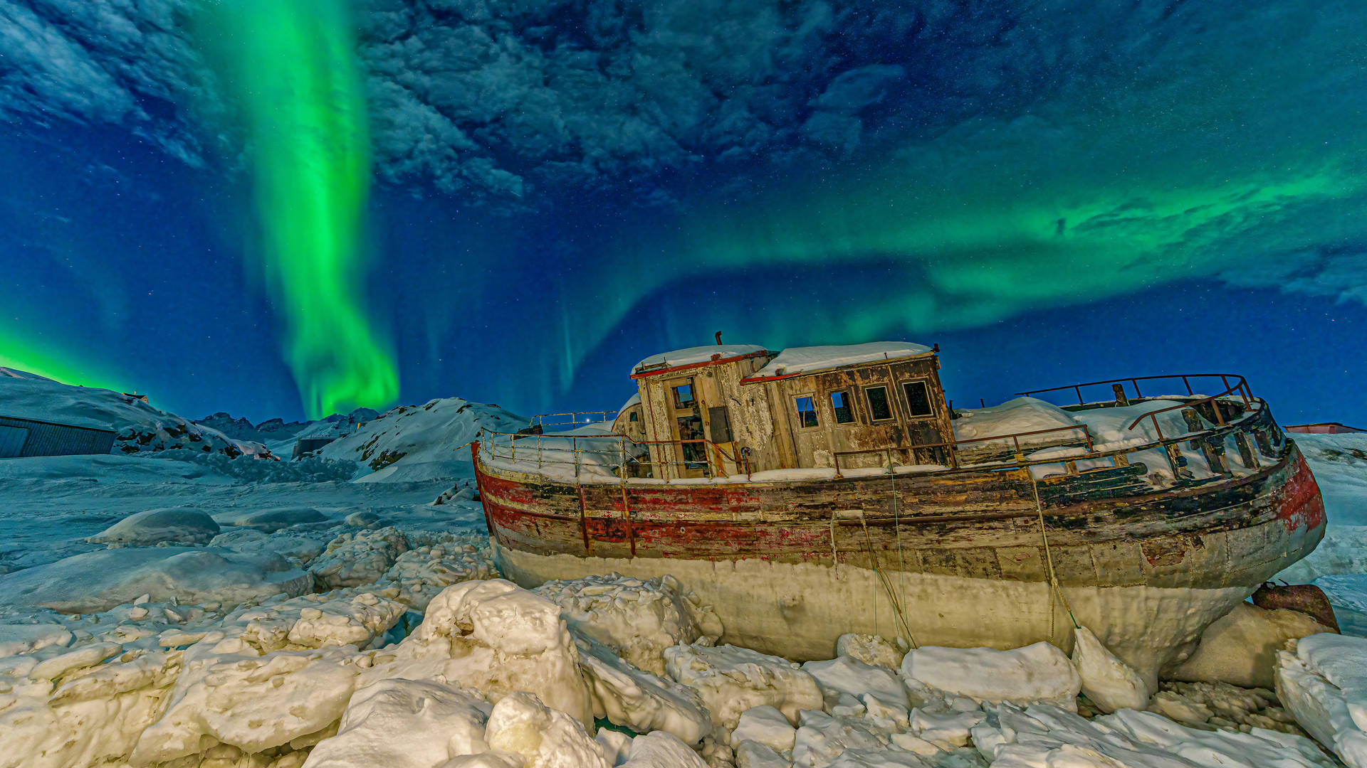 Aurora Borealis Tasiilaq Greenland Background