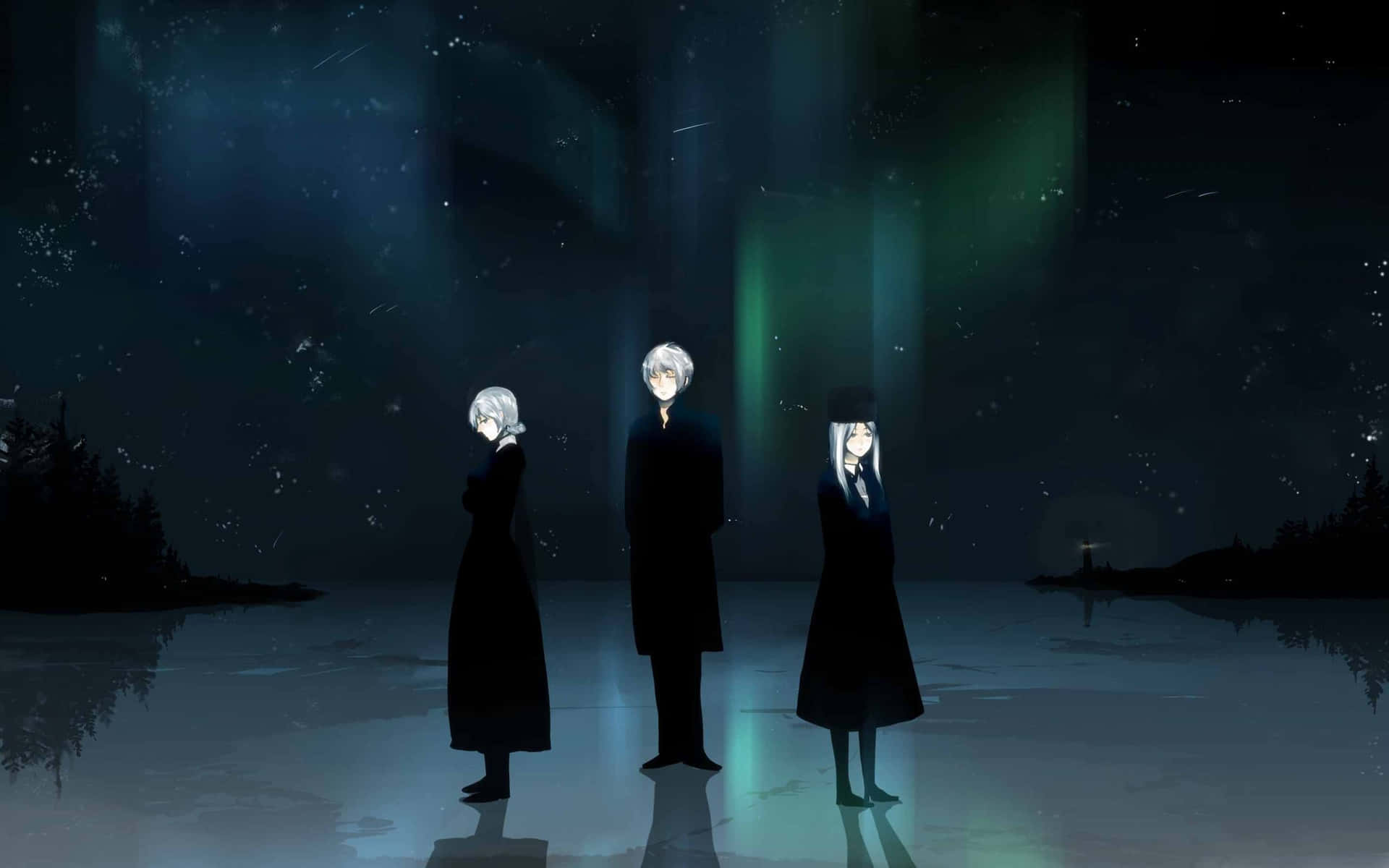 Aurora Watchers Anime Scene Background