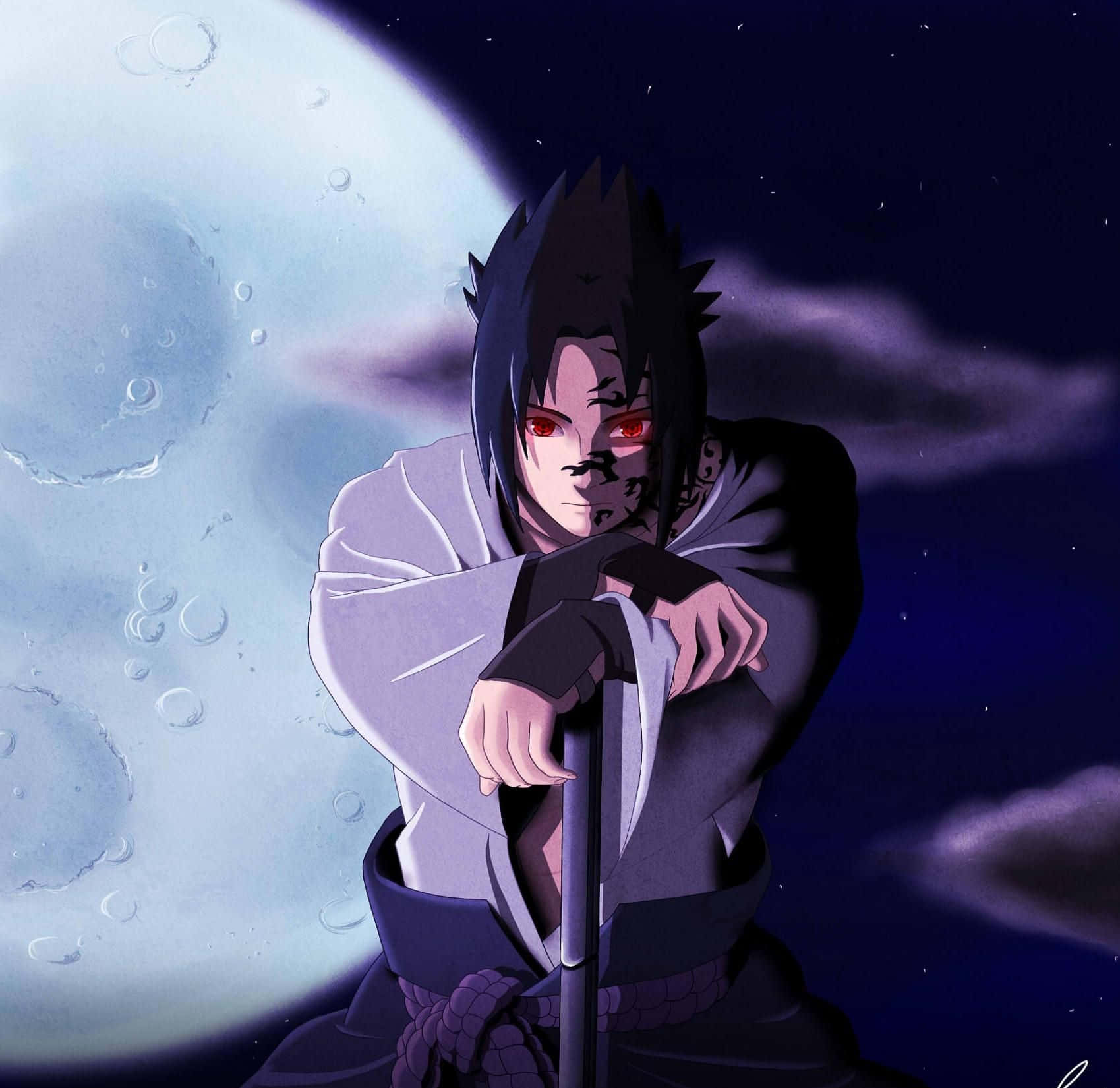 Auspicious Blue Sasuke Character Background