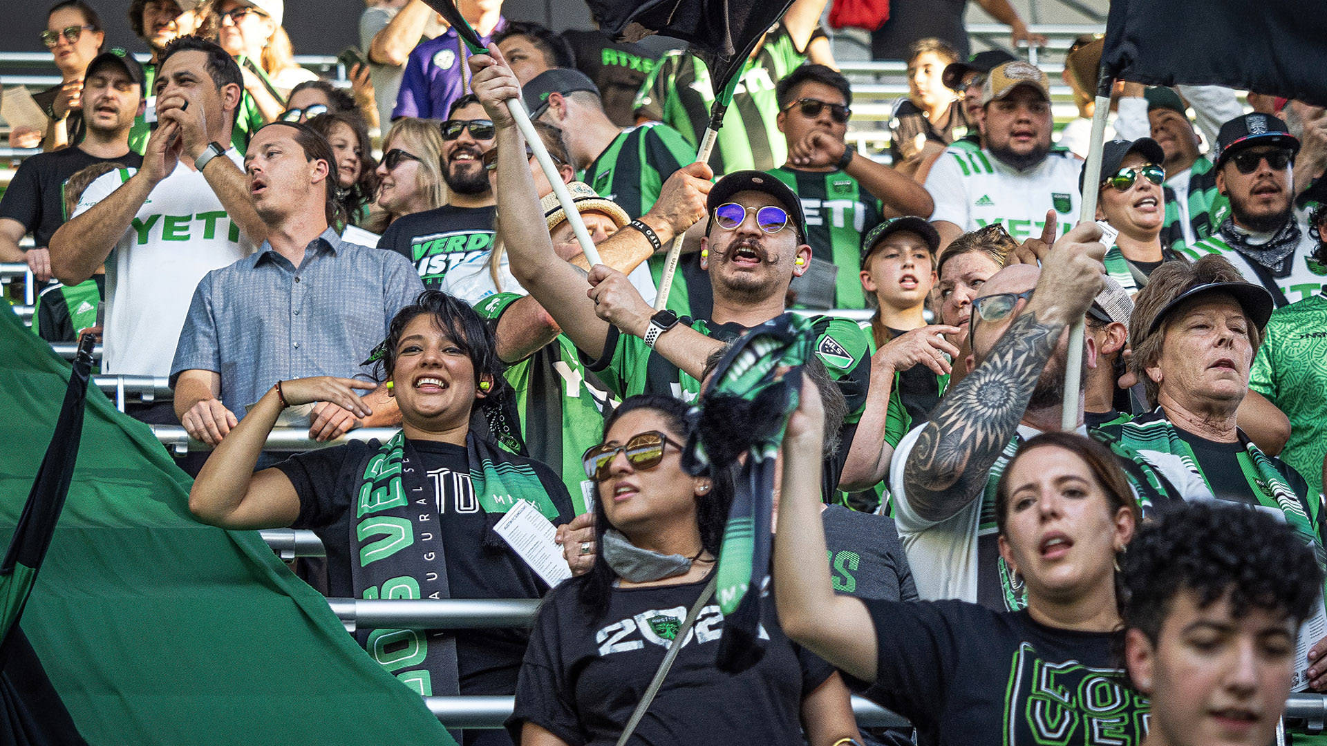 Austin Fc Soccer Club Fans Crowd Background