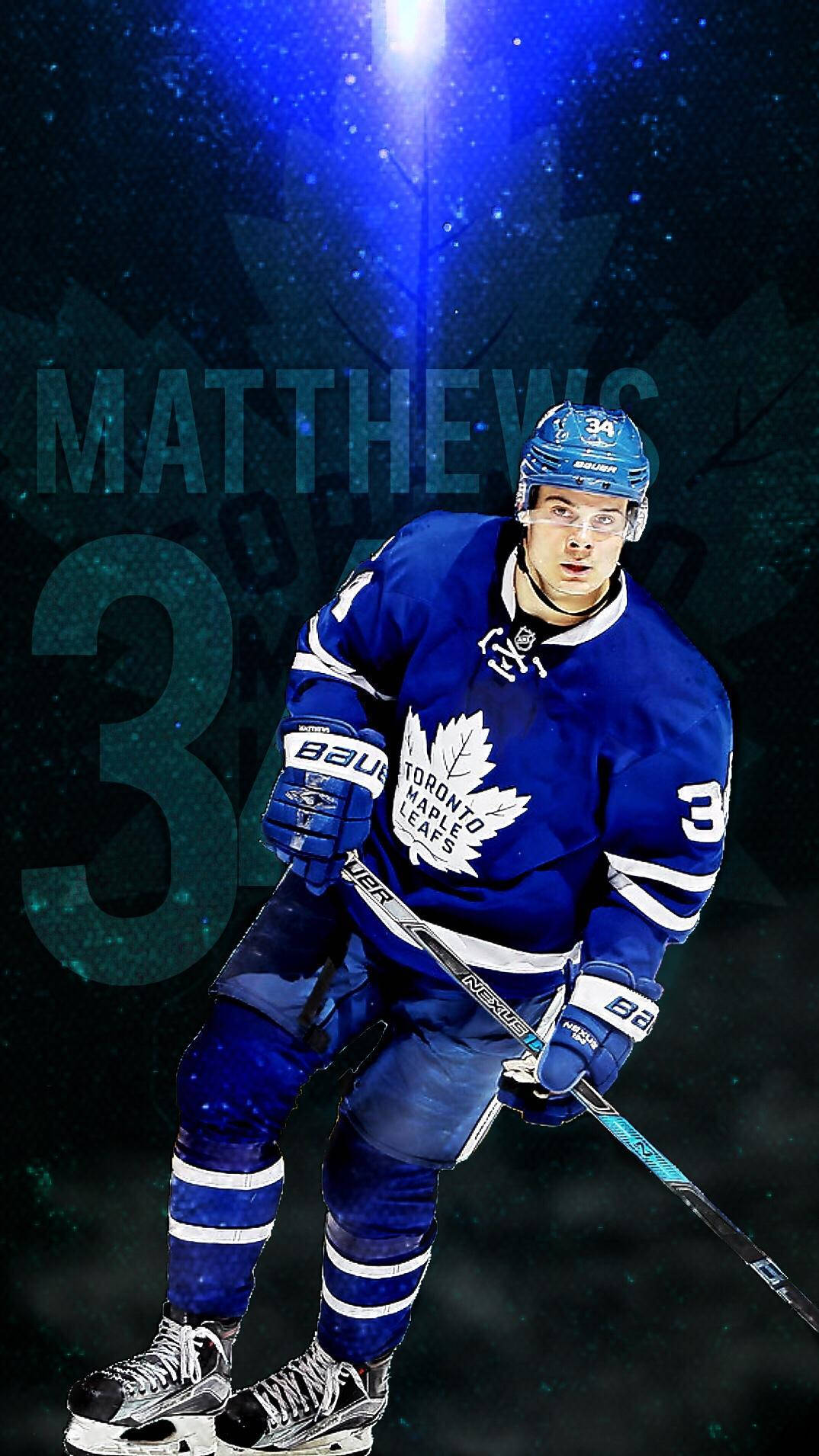 Auston Matthews Blue Light Background