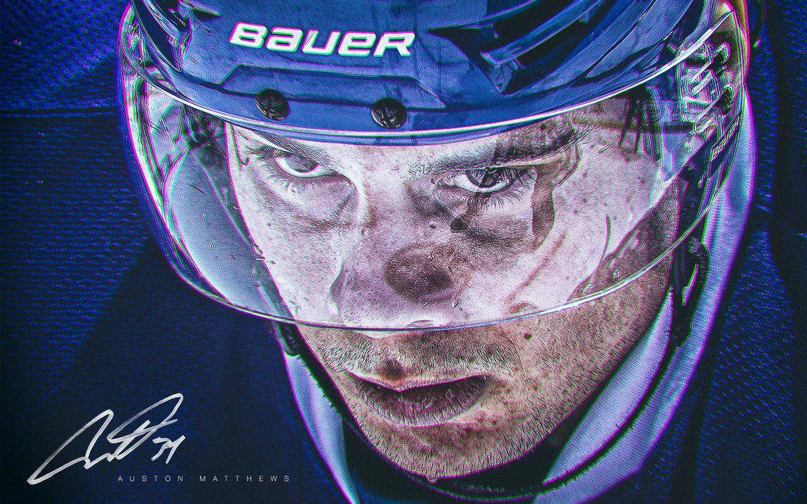 Auston Matthews In Action - Close-up Shot Background