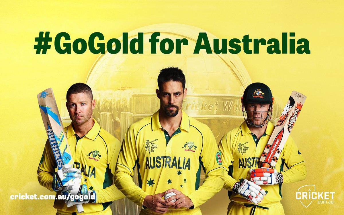 Australia Cricket Go Gold Poster Background