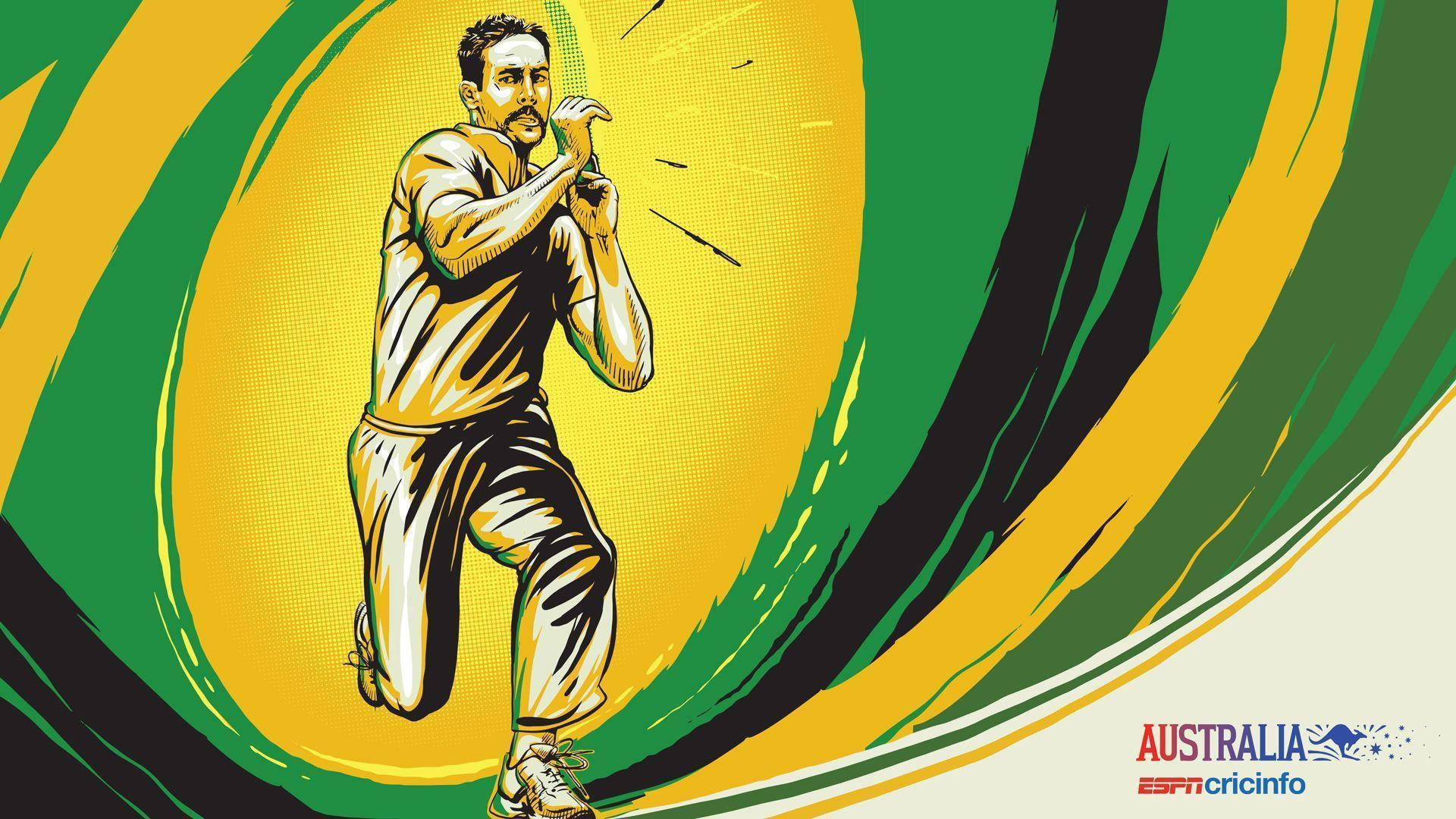 Australia Cricket Player Digital Art Background