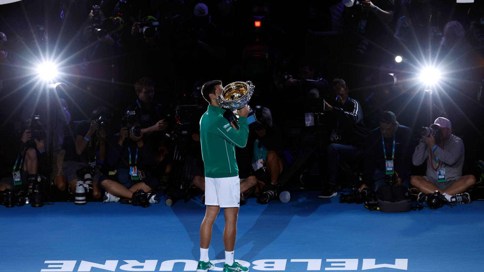 Australian Open Champion Novak With Photographers