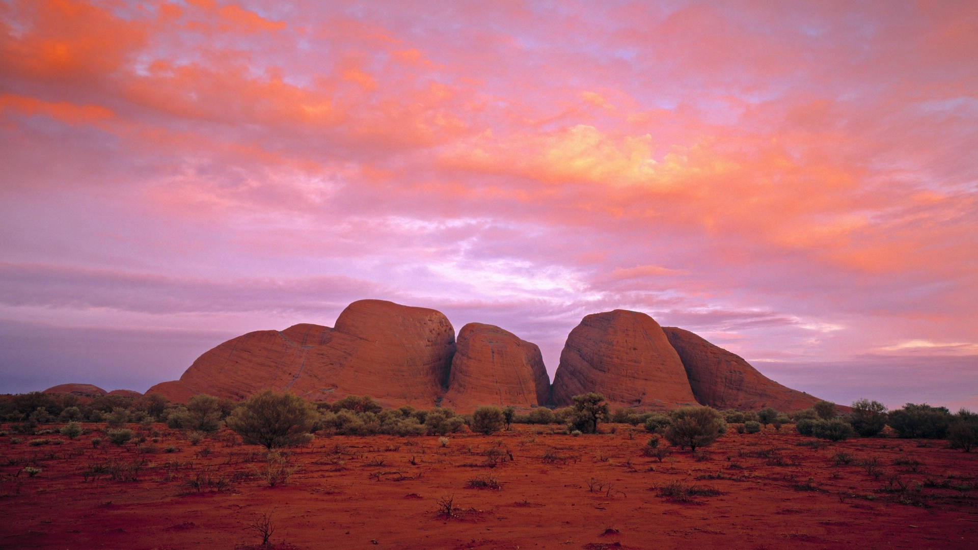 Australian Outback Pink Skies Background