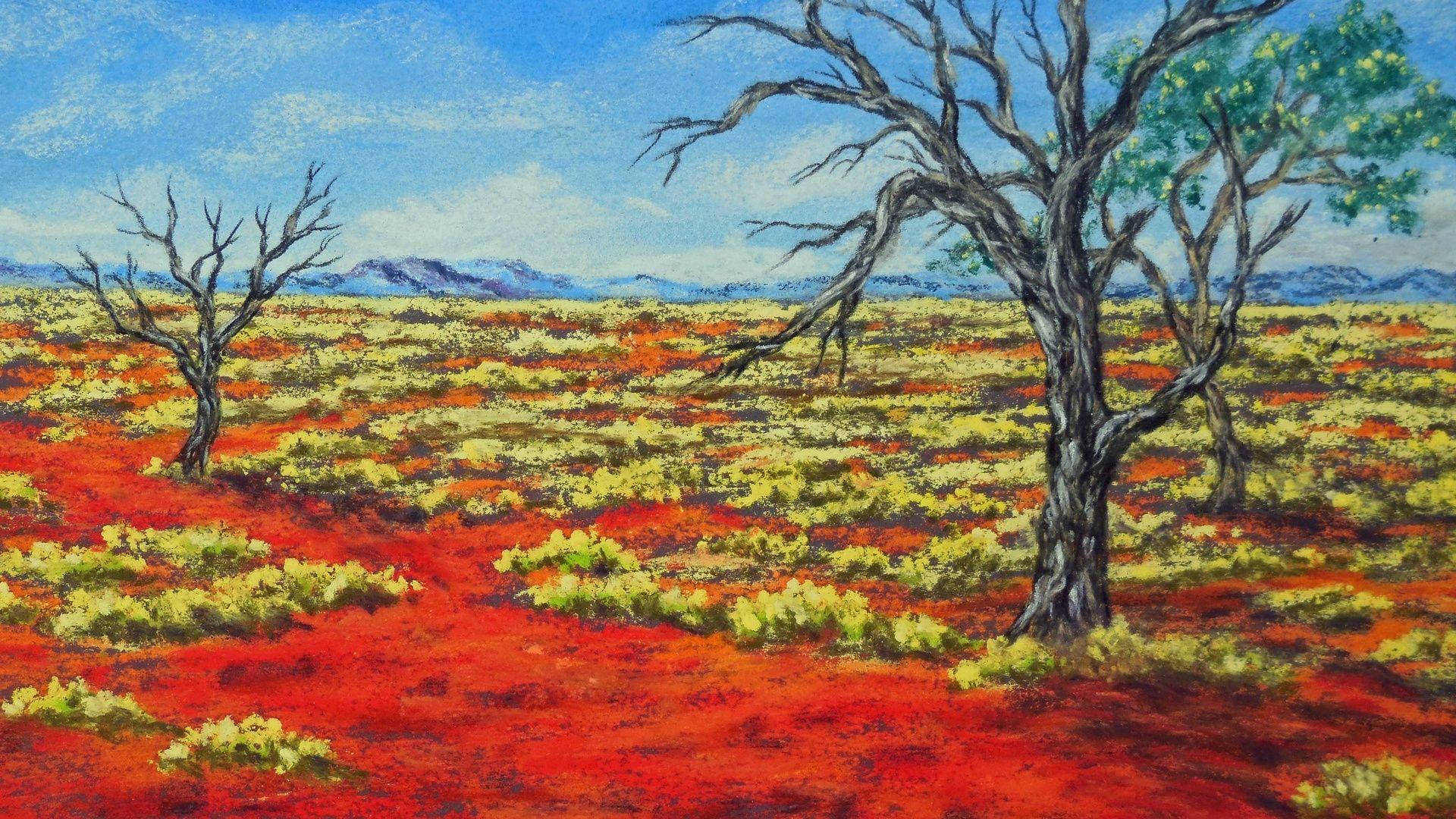 Australian Outback Steppe Background