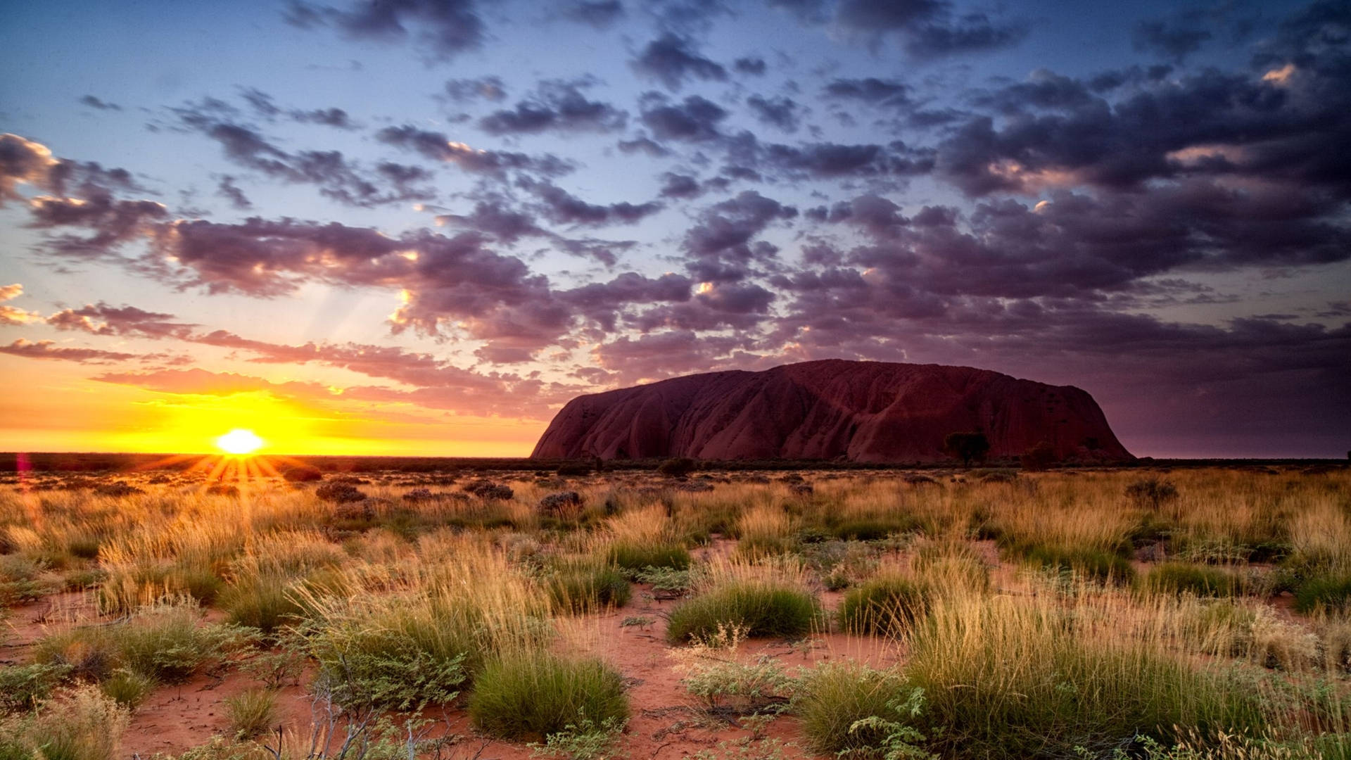 Australian Outback Sunset Background