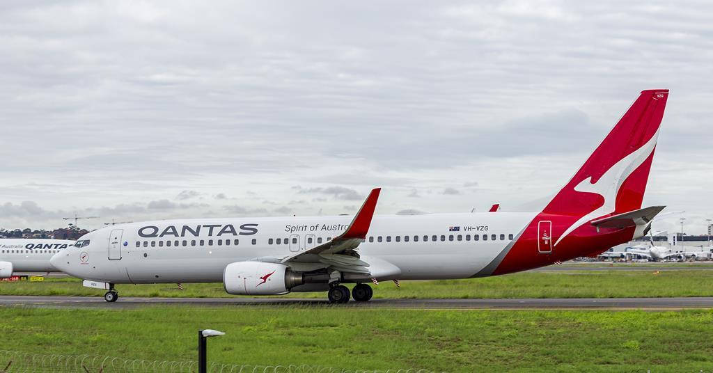 Australian Plane Of Qantas Airways Background