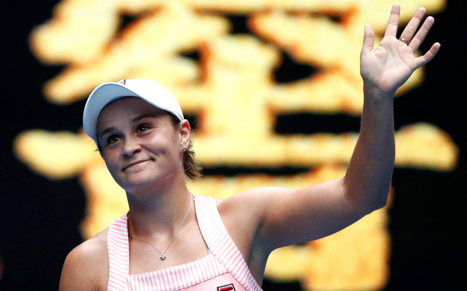 Australian Tennis Icon Ashleigh Barty Waving To Supporters