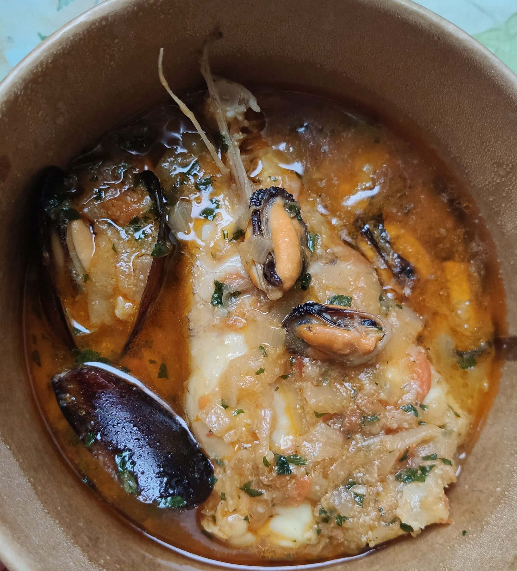 Authentic Croatian Brudet Stew With Mussels Background
