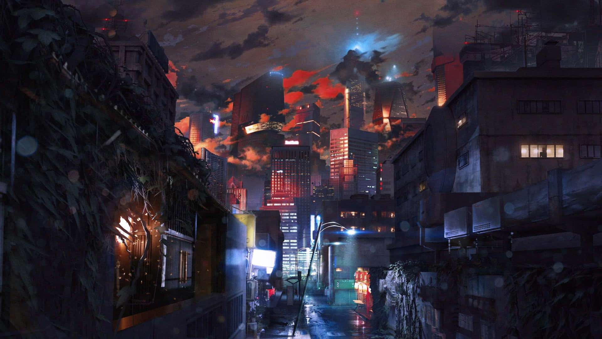 Authentic Cyberpunk Pixel Art Background