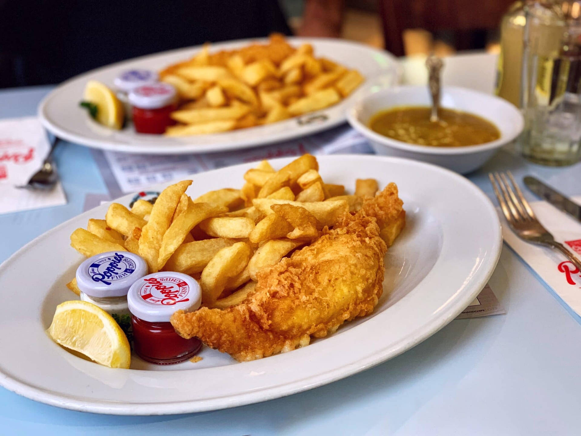 Authentic Fish And Chips From Poppies