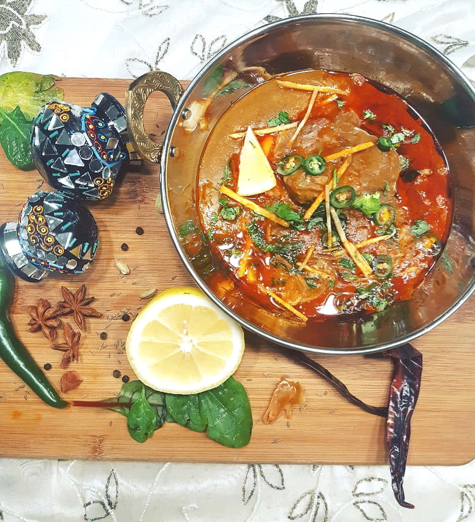 Authentic Indian Nihari Dish Background